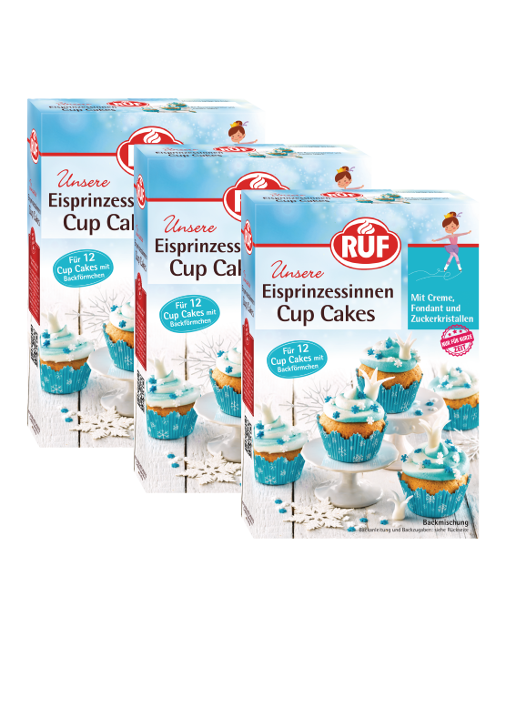 RUF Eisprinzessinnen Cup Cakes Backmischung Set (3 Stück)