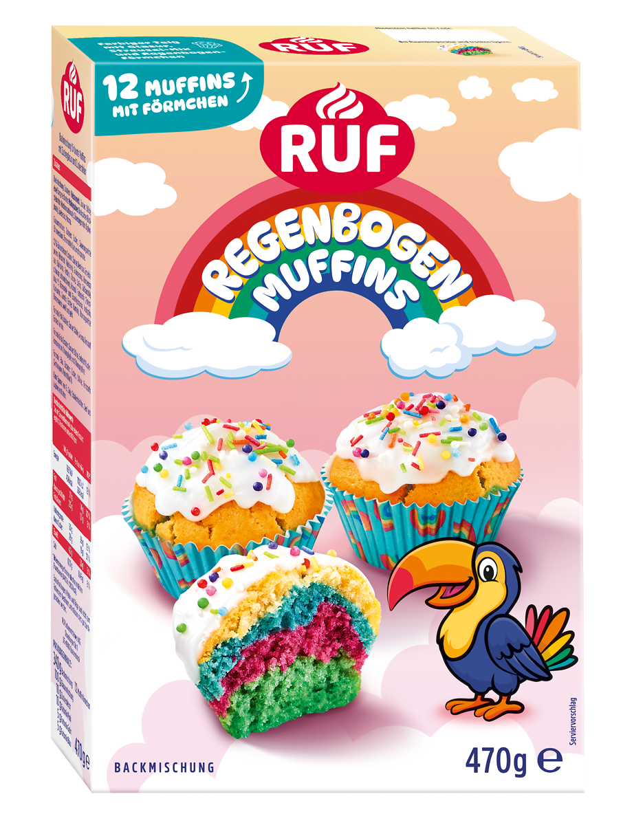 RUF Regenbogen Muffins