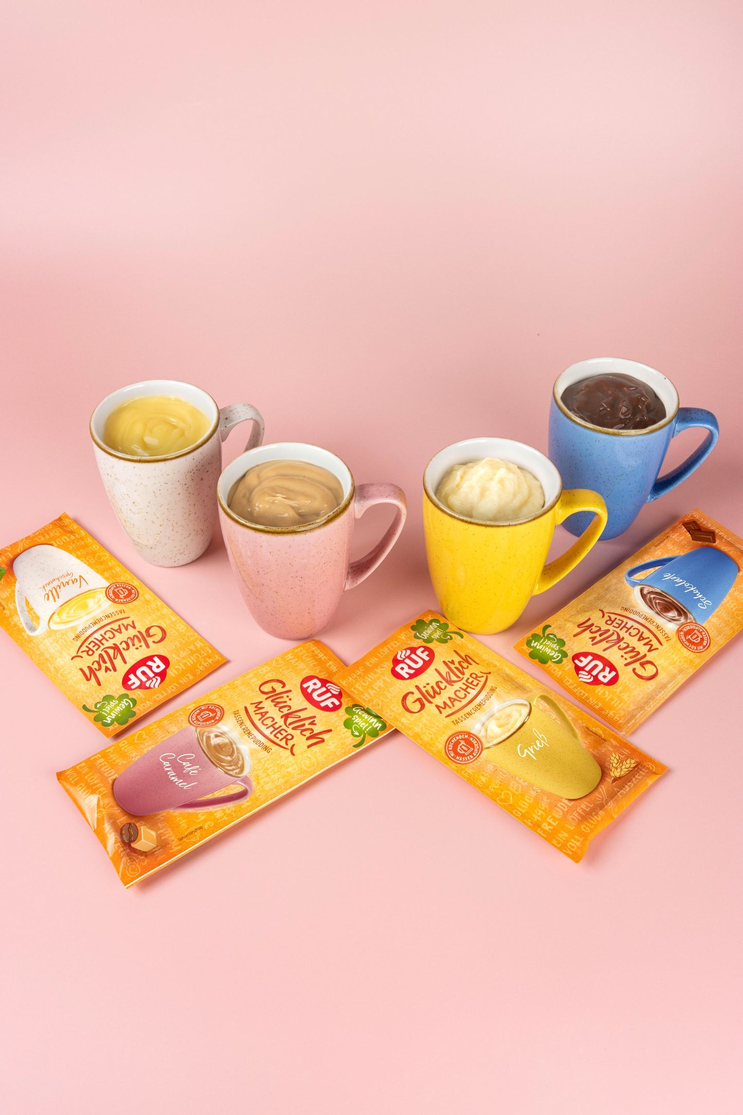 RUF Glücklichmacher große Geschenkbox 4 Tassen, 8 Puddinge