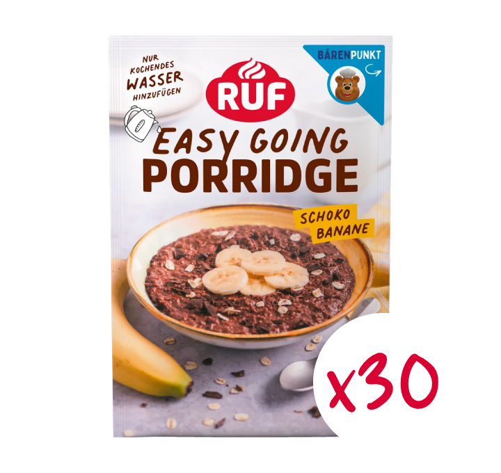 RUF Monats-Vorrat Porridge Schoko Banane (30 Stück)