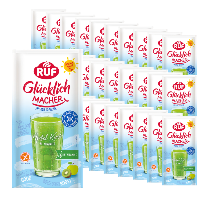 RUF Monats-Vorrat Glücklichmacher Smooth to Drink Apfel Kiwi Set (30 Stück)