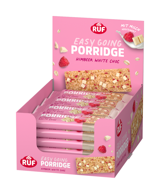 RUF Porridge Riegel Himbeer White Choc - 16er Box