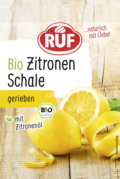 geriebene zitronenschale aufbewahren RUF Bio Zitronenschale 5g