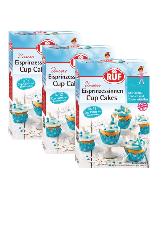 RUF Eisprinzessinnen Cup Cakes Backmischung Set (3 Stück)