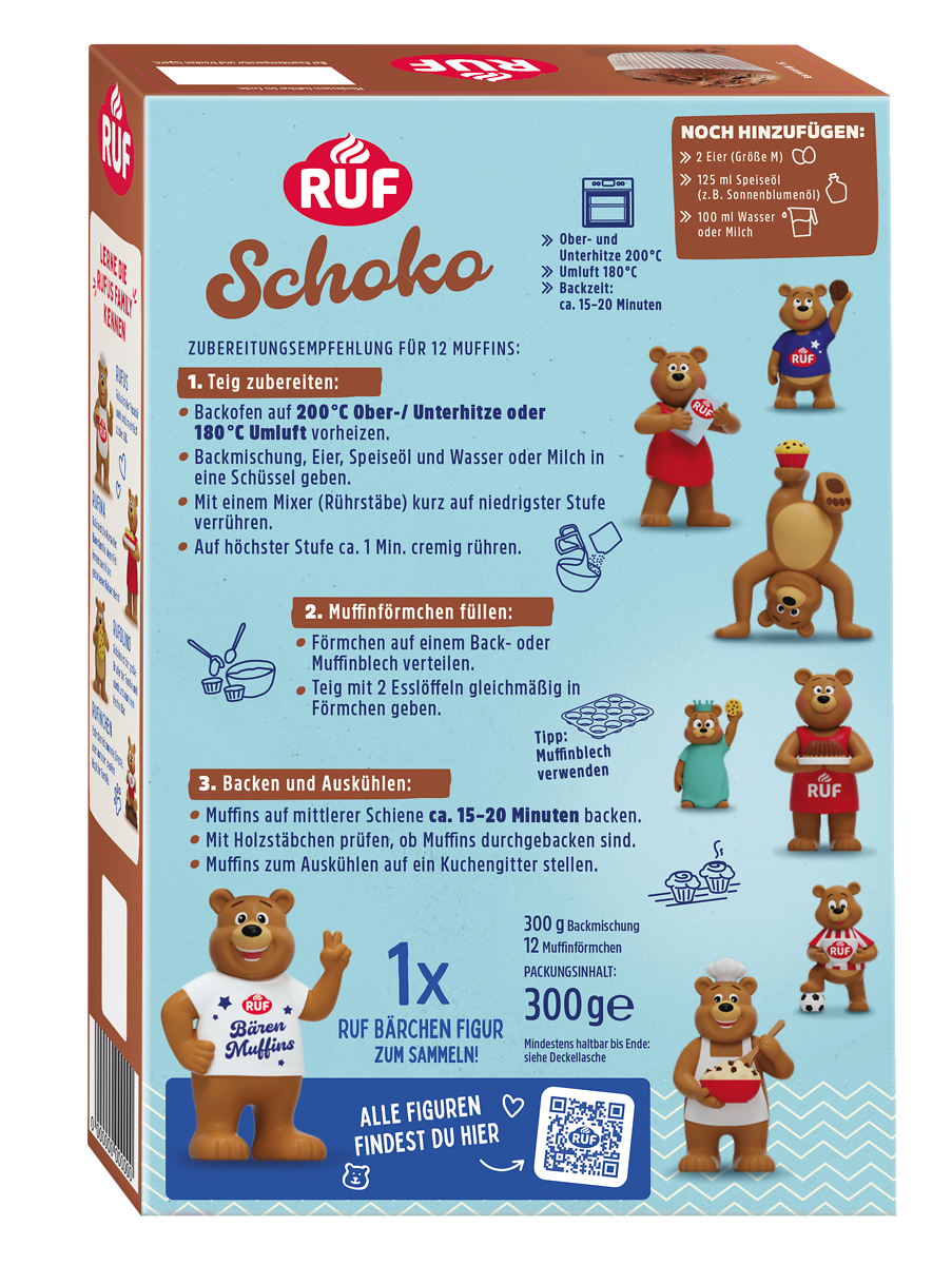 RUF Bären Muffins Schoko Backmischung -  Bild 1