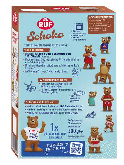 RUF Bären Muffins Schoko Backmischung -  Bild 1