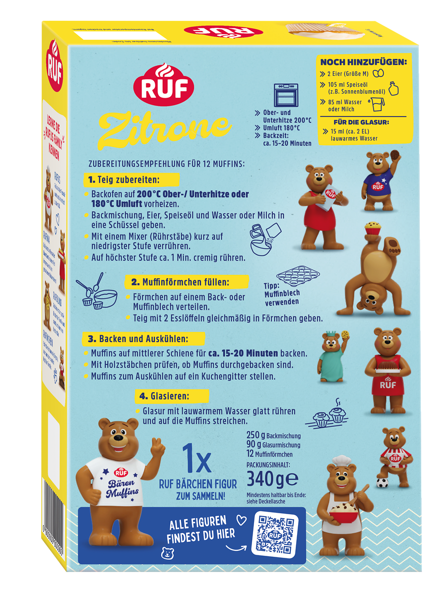 RUF Bären Muffins Zitrone Backmischung