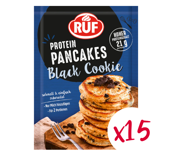 RUF Protein Pancakes Black Cookies (15 Stück)