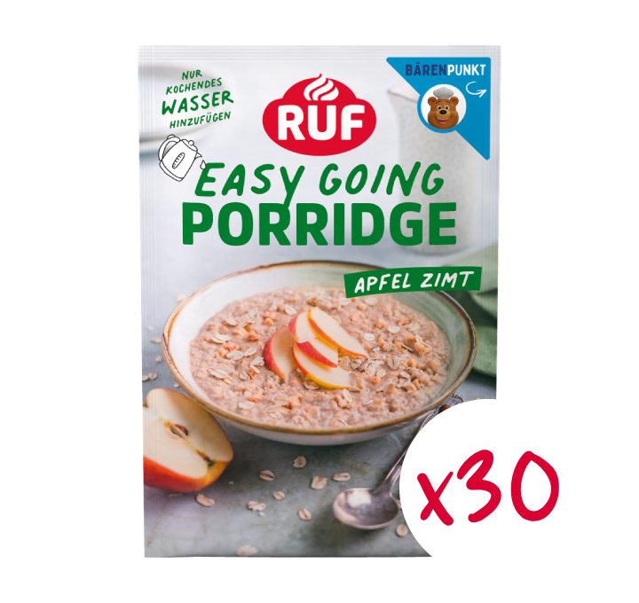 RUF Monats-Vorrat Porridge Apfel Zimt (30 Stück)