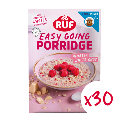 RUF Monats-Vorrat Porridge Himbeer White Chocolate (30 Stück)