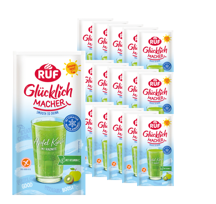 RUF Glücklichmacher Smooth to Drink Apfel Kiwi Set (15 Stück)