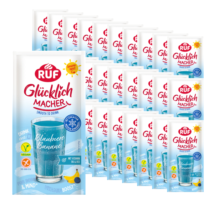RUF Monats-Vorrat Glücklichmacher Smooth to Drink Blaubeere Banane (30 Stück)
