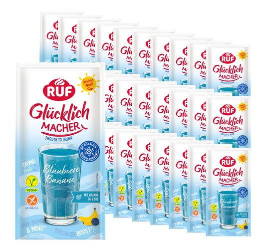 RUF Monats-Vorrat Glücklichmacher Smooth to Drink Blaubeere Banane (30 Stück)