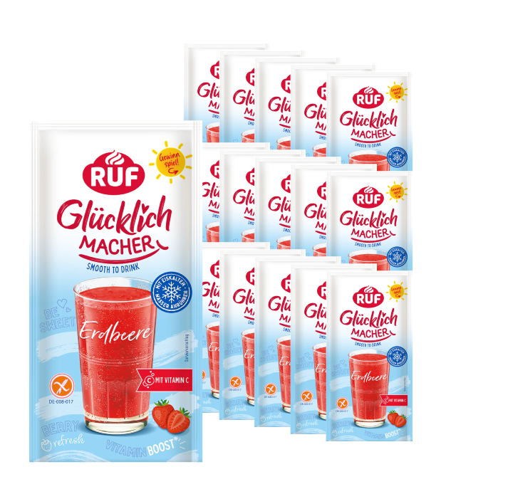 RUF Glücklichmacher Smooth to Drink Erdbeere Set (15 Stück)