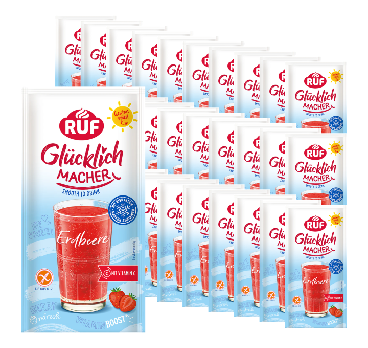 RUF Monats-Vorrat Glücklichmacher Smooth to Drink Erdbeere Set (30 Stück)