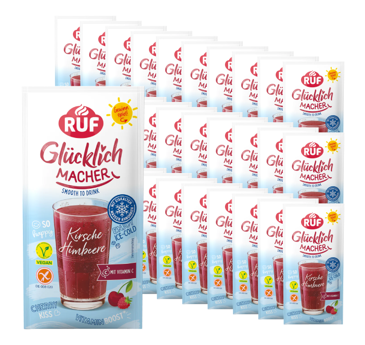 RUF Monats-Vorrat Glücklichmacher Smooth to Drink Kirsche Himbeere Set (30 Stück)