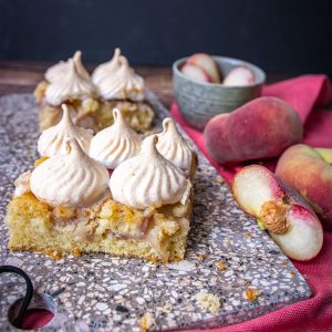 Pfirsichkuchen mit Baiser