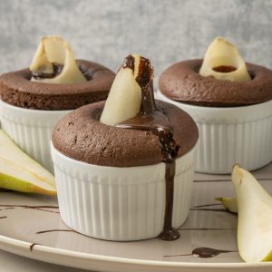 Birnen Schoko Dessert im Soufflé Style