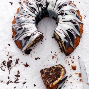 Saftiger und lockerer Marmorkuchen