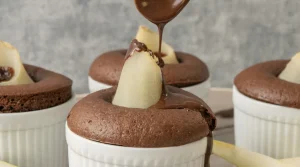 Birnen Schoko Dessert im Soufflé Style