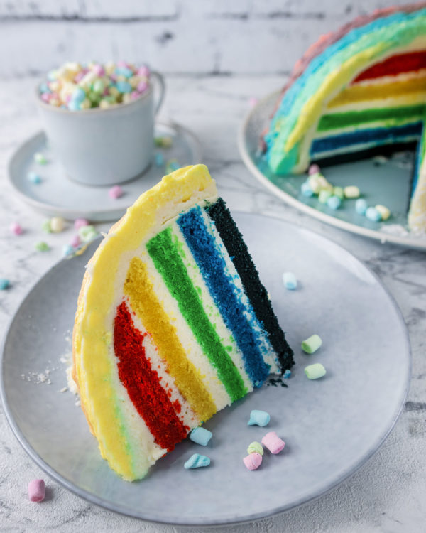 Regenbogen Kuchen Rezept - ein Kuchen mit WOW-Effekt