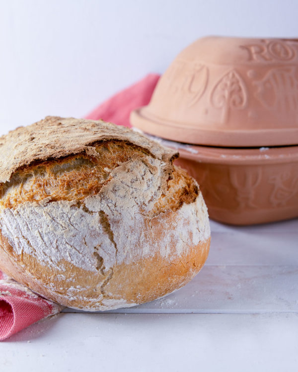 Brot im Römertopf - als milder Weizen-Sauerteig