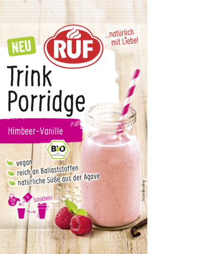 Raspberry-and-vanilla porridge drink