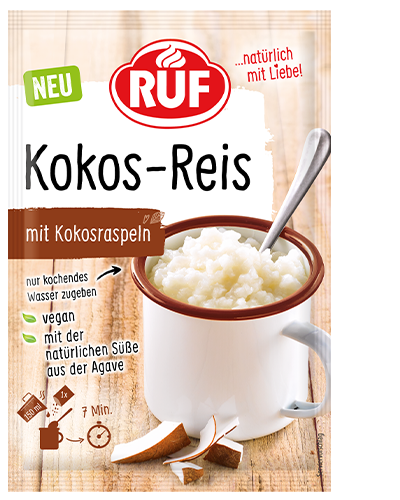 Instant Kokos-Reis im Portionsbeutel