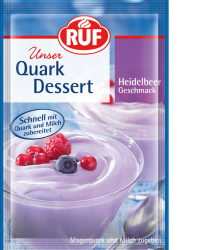 Blueberry-flavoured quark dessert